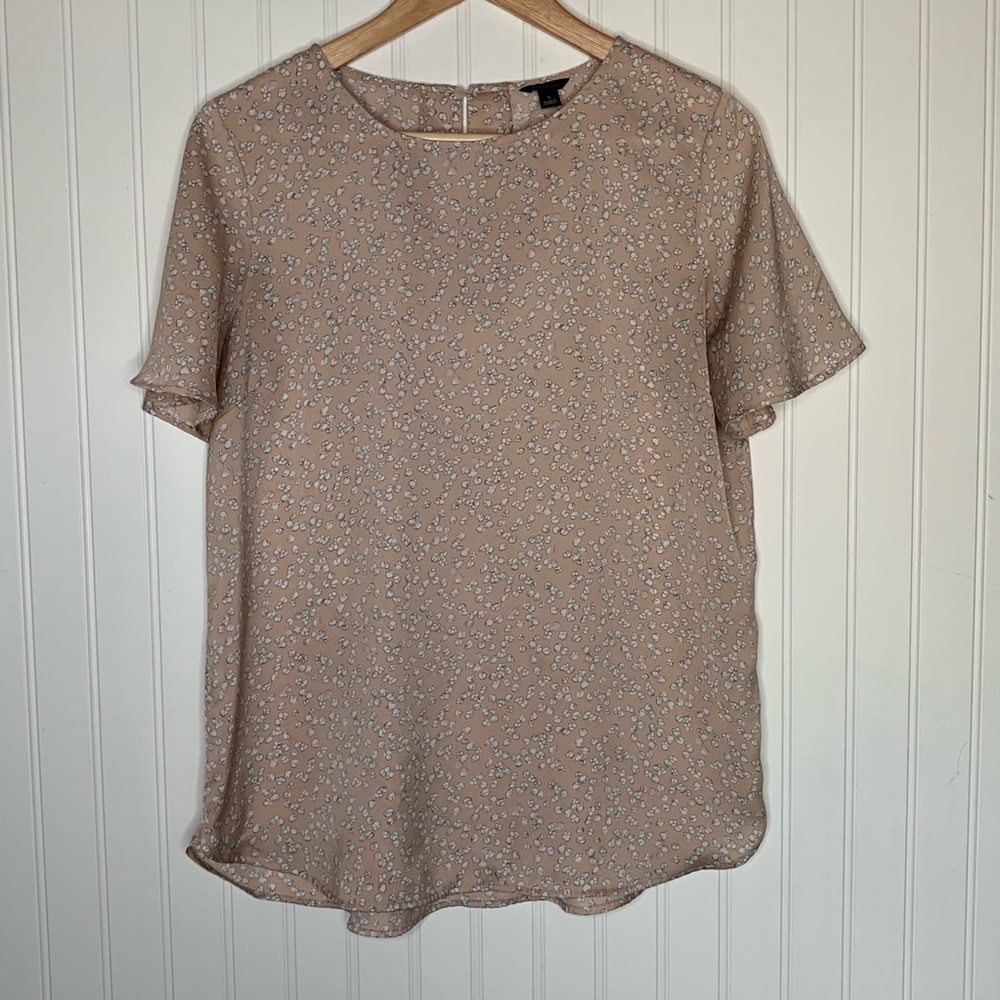 Ann Taylor short sleeve career blouse size S